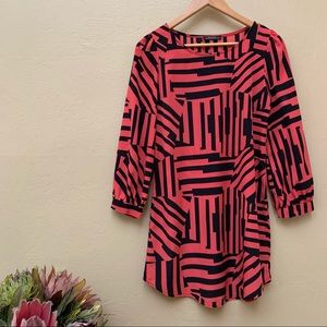 Vintage Shop | Pink Midi Dress with Medium Sleeves